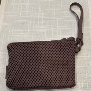 Dagne Dover Parker Air Mesh Wristlet Clutch in Dune Color